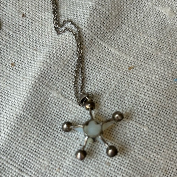 Antique Sterling and Opaline Bracelet and Necklace set - Picture 7 of 8